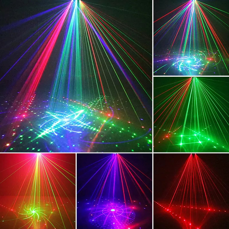 RGB Disco Laser Light with 21 Holes - 4 in 1 Multi-Function Lighting System by Blayn