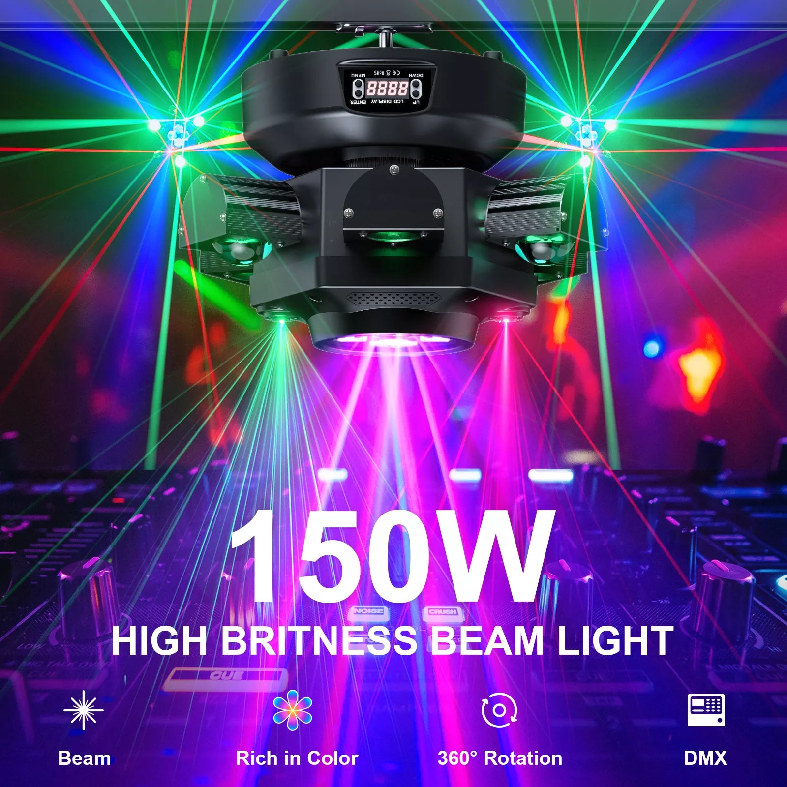 Bumblebee 150W Six-Arm Bee Eye Stage Light - E3 by Blayn