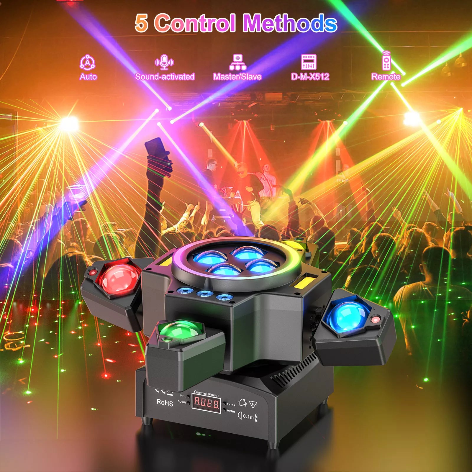 Bumblebee 150W Six-Arm Bee Eye Stage Light - E3 by Blayn
